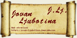Jovan Ljubotina vizit kartica